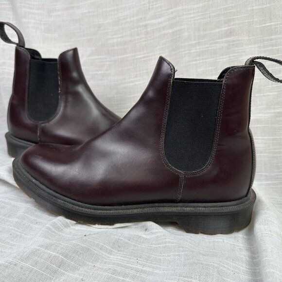 Dr Martens Made In England Graeme Merlot Red Boanil Brush Chelsea Boot UK 7 - Picture 1 of 7